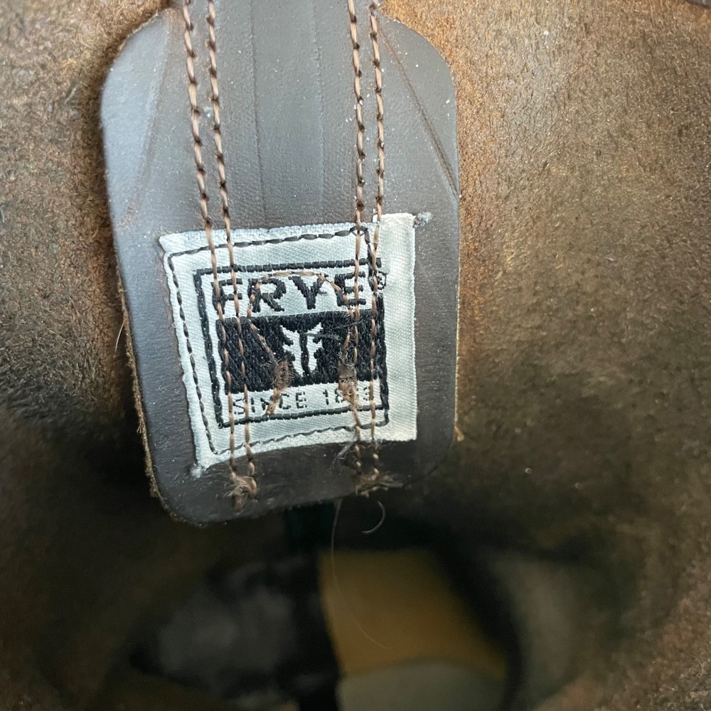 FRYE Women's  Size 7.5 Harness 12R Boot Brown Pull On Biker Moto 77300 Mid Calf - Picture 8 of 16